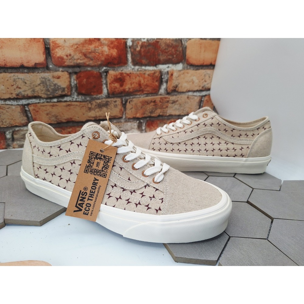 Vans Old Skool Tapered Eco Theory Linen Hemp Marshmallow Men Sz 11 Cream Brown